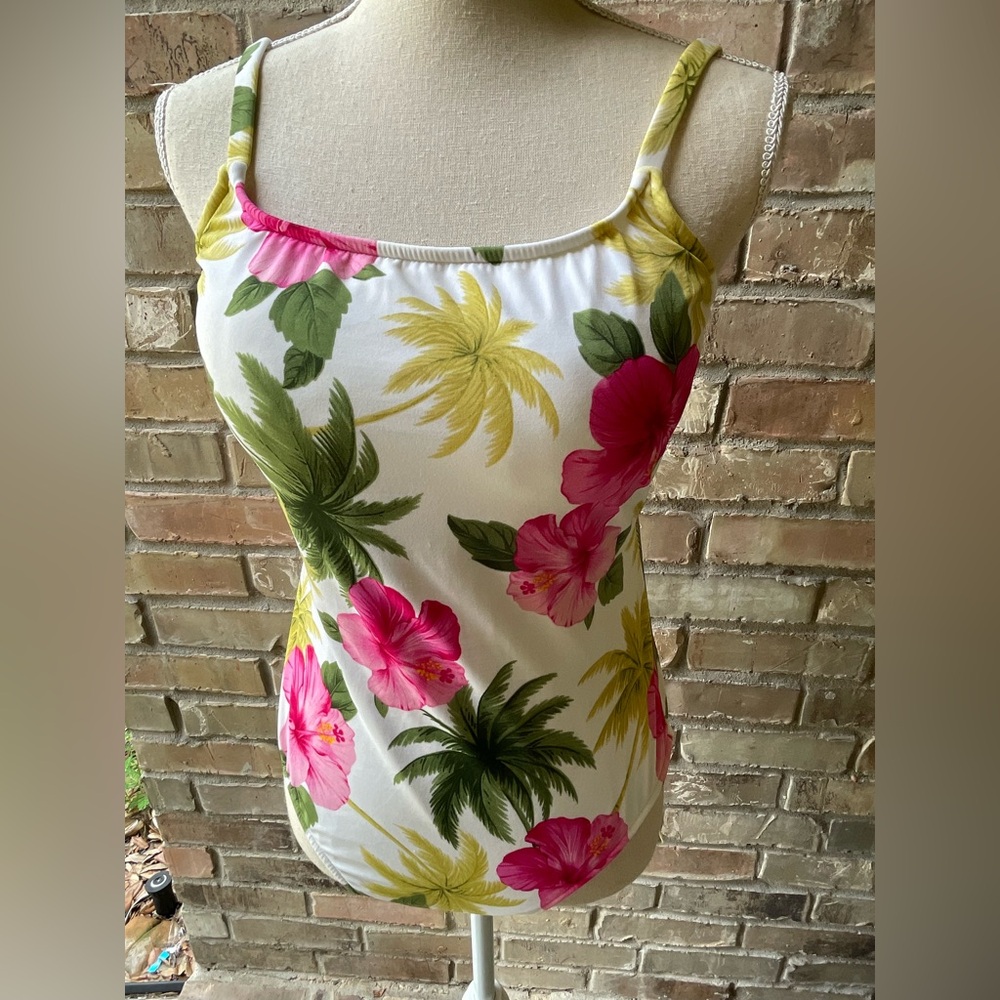 Floral Tropical Print swimsuit EUC